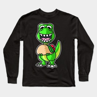 Dinosaur Tyrannosaurus Taco Kawaii Neko Anime Mexican food graphic Long Sleeve T-Shirt